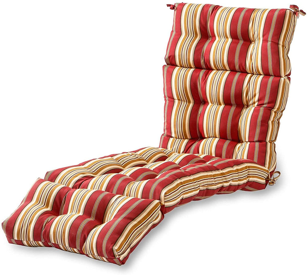 MISC 72" Lounge Cushion Red Striped Tan Stripes Nautical Outdoor 6ft Patio Chaise Pad Lounger Long Oversized Rectangle Shaped Water Resistant All