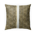 Zen Stripe Block Mustard Indoor|Outdoor Pillow by 18x18 Yellow Modern Contemporary Polyester Removable Cover