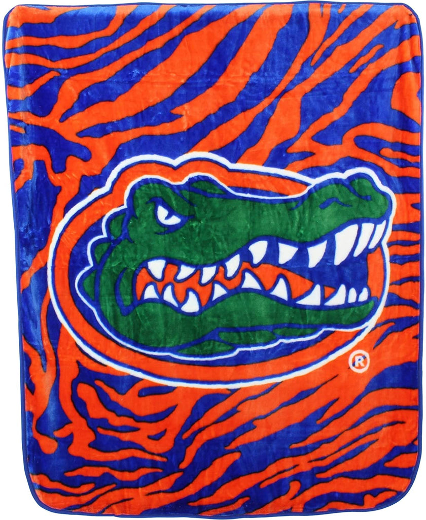 Gators Raschel Throw Blanket 50" X 60" Orange Sports Collegiate Microfiber