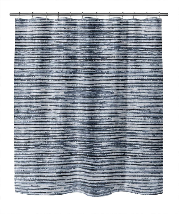 MISC Blue Abstract Stripe Pattern Shower Curtain Striped Bohemian Eclectic Polyester