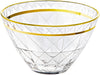MISC European Glass Individual Bowl W/Gold Rim 5 5" d Clear Handmade