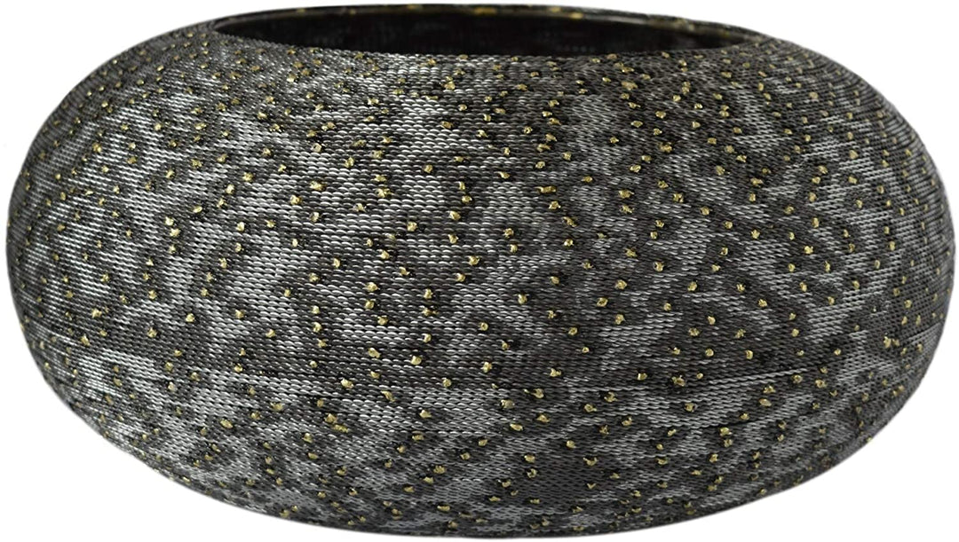 Gun Metal Beaded Modern Bowl Decor Grey