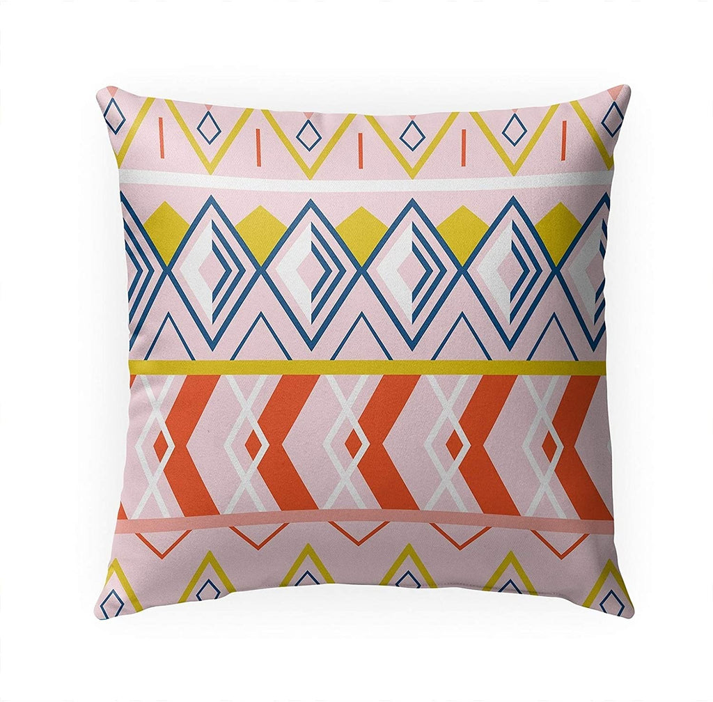 MISC Diamond Pink Indoor|Outdoor Pillow by Chi Hey Lee 18x18 Pink Geometric Southwestern Polyester Removable Cover