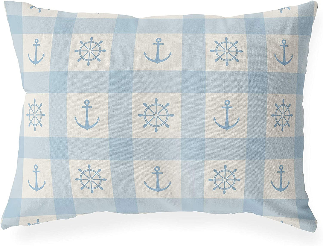 Anchor Light Blue Indoor|Outdoor Lumbar Pillow by Designs