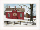 Knot Quilt Block Barn by Billy Ready Hang Framed White Frame Color Modern Contemporary Rectangle