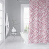 MISC Watercolor Criss Cross Pink Shower Curtain by Pink Abstract Bohemian Eclectic Polyester