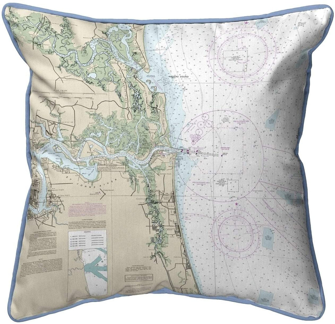 Jacksonville Fl Nautical Map Small Corded Indoor/Outdoor