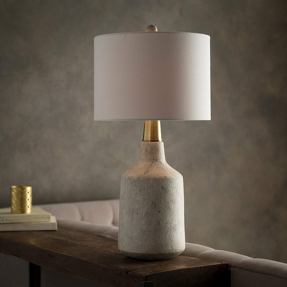 Table Lamp White Base Shade Modern Contemporary