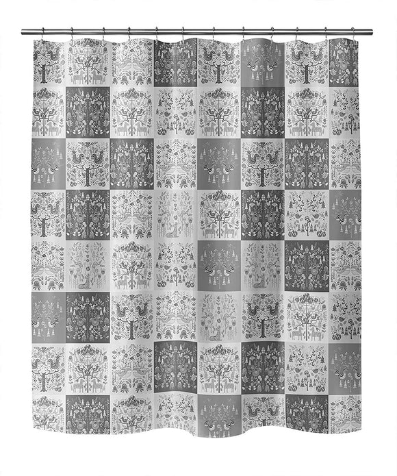 MISC Scandinavian Patchwork Greyscale Shower Curtain by 71x74 Grey Patchwork Scandinavian Polyester