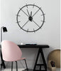 Modern Metal Wall Clock 26" Diameter Black Contemporary