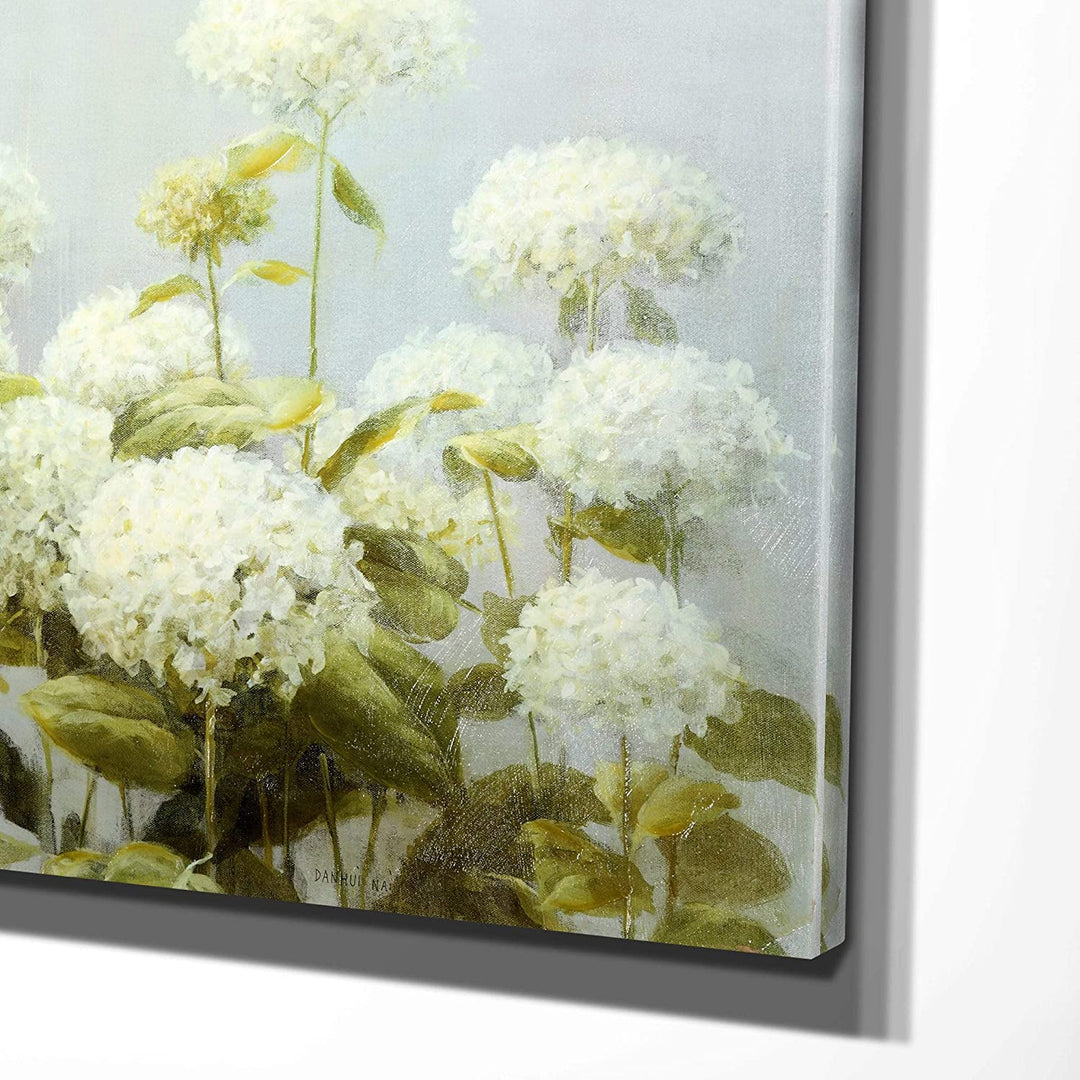 Hydrangea Garden' Canvas Art Black Blue Gold French Country Traditional Rectangle