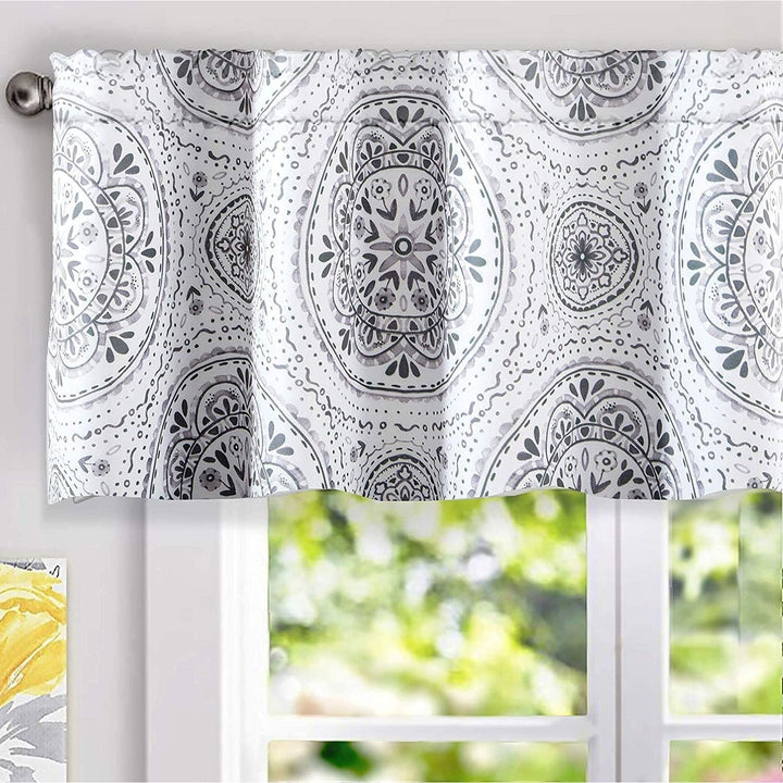 Medallion Pattern Lined Window Valance 52" Width X 18"