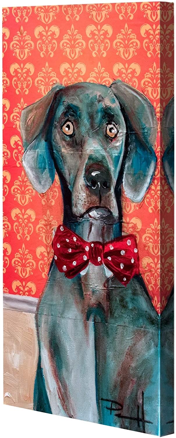 Fancy Dogs Wrapped Canvas Art Set 4 8x20x4 Rectangle - Diamond Home USA