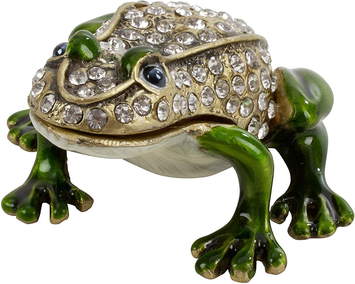 Jeweled Frog Figurine Box Color Animals