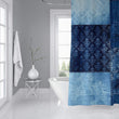 MISC Eclectic Bohemian Patchwork Blue Shower Curtain by 71x74 Blue Patchwork Bohemian Eclectic Polyester