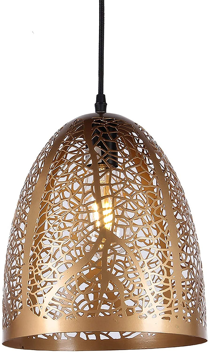 Polished Brass 1 Light Metal Dome Shade Light Brown Modern Contemporary - Diamond Home USA