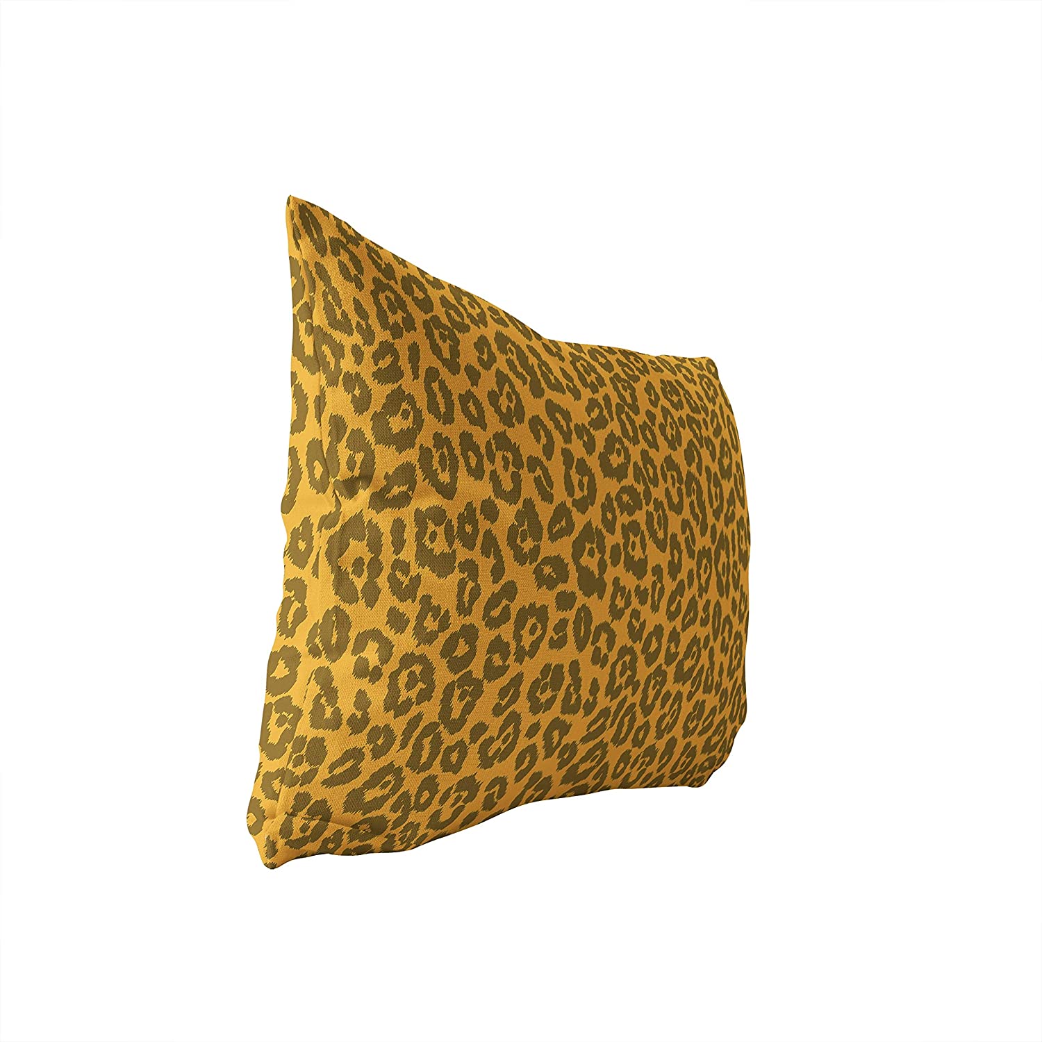 UKN Leopard Gold Lumbar Pillow Gold Animal Modern Contemporary Polyester Single Removable Cover