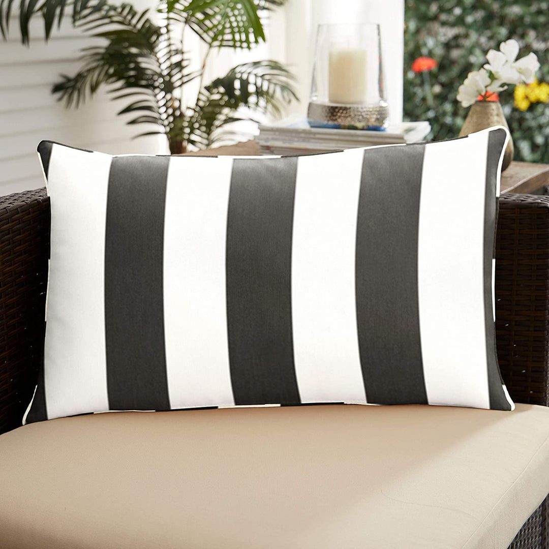 Cabana Classic Indoor/Outdoor Corded Pillow 16 X 26 Black