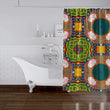 MISC Orange Shower Curtain by 71x74 Orange Geometric Traditional Polyester