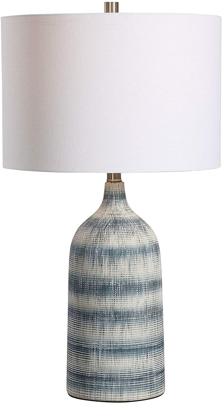 Blue White Ceramic 1 Light Table Lamp Modern Contemporary