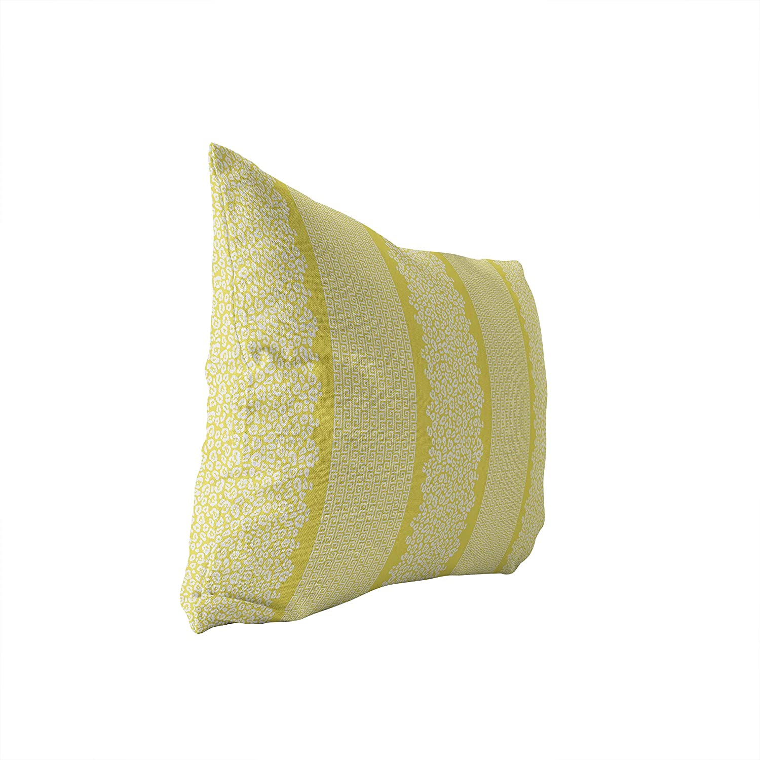 UKN Leopard Key Lemon White Lumbar Pillow Yellow Animal Modern Contemporary Polyester Single Removable Cover