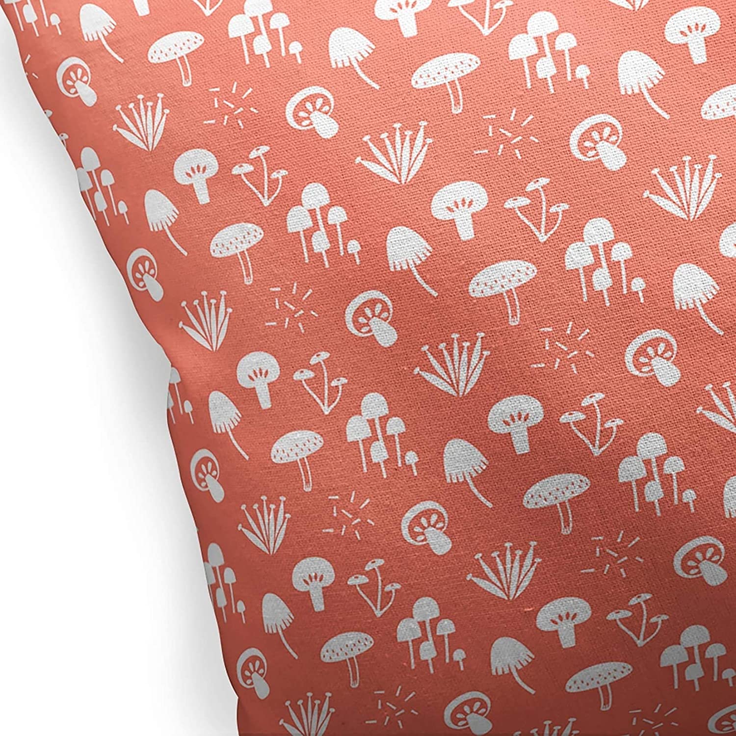 Mushroom Field Indoor|Outdoor Pillow by Chi Hey Lee 18x18 Orange Floral Modern Contemporary Polyester Removable Cover