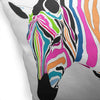 Zebra Indoor|Outdoor Pillow by 18x18 Black Modern Contemporary Polyester Removable Cover