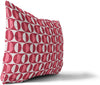 Squad Red Pink Lumbar Pillow by Red Geometric Modern Contemporary Polyester Single Removable Cover