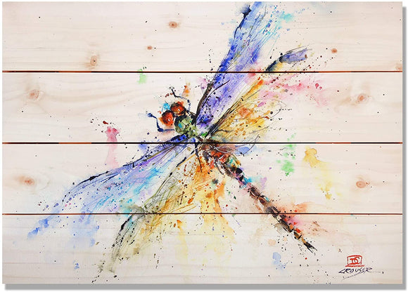 Pond Dragonfly 20x14 Indoor/Outdoor Full Color Wall Art Transitional Pine