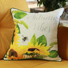 MISC Sunflower Throw Pillow Cover Home Decor 18"x18" Cream Nature Country Polyester Removable