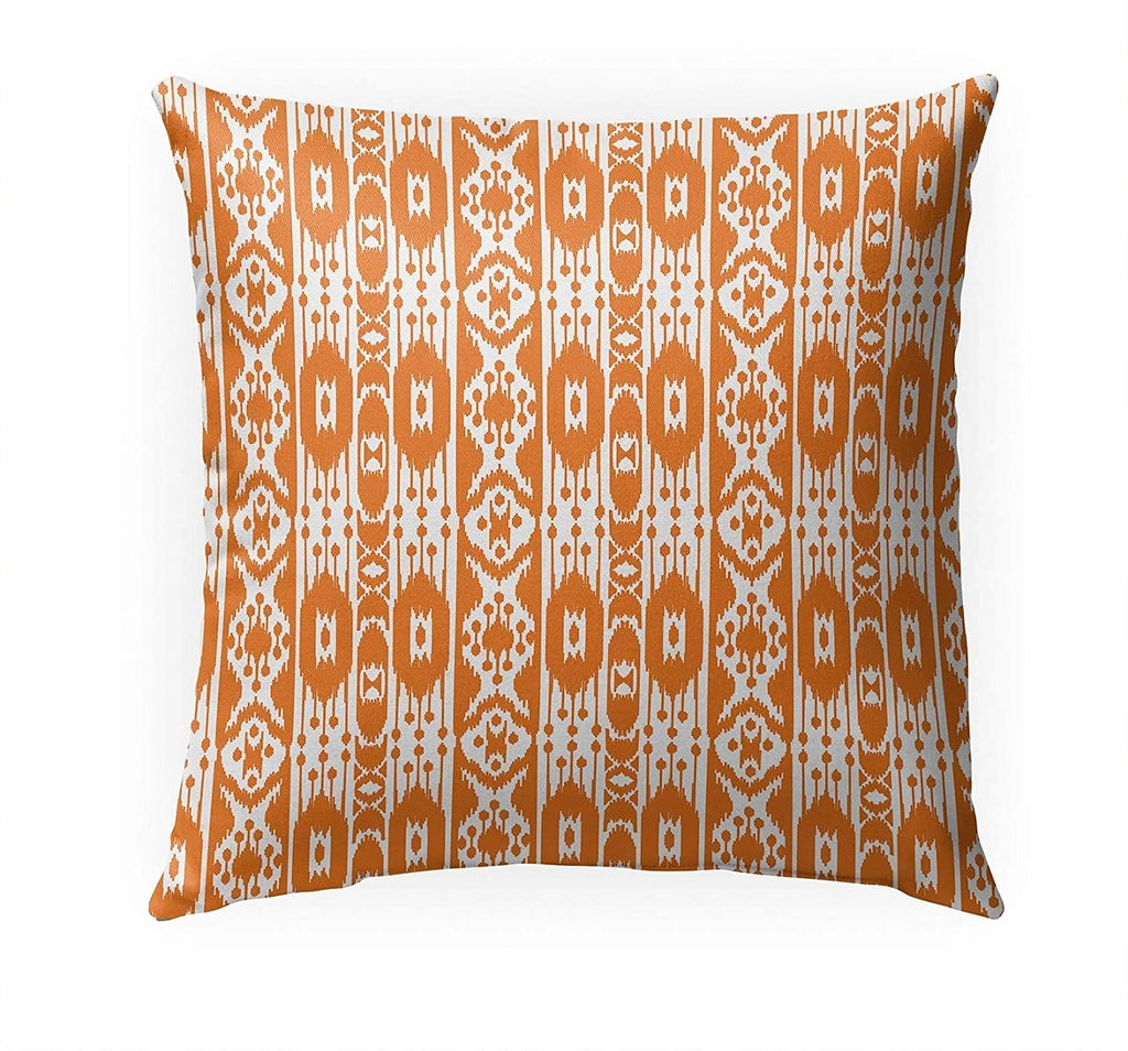 MISC Tribal Orange Indoor|Outdoor Pillow by 18x18 Orange Geometric Southwestern Polyester Removable Cover