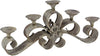 Metal Candle Holder 23" w 11" h Black Color Traditional Acacia Wood