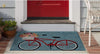 Unknown1 Frontporch Bike Ride Indoor/Outdoor Rug Blue 30"x48" Novelty Rectangle Polyester Contains Latex