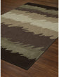 Bold Stripe Brown/Ivory Area Rug (3'6"x5'6") Brown Abstract Color Block Mid Century Modern Contemporary Polyester Viscose Wool Contains Latex Handmade
