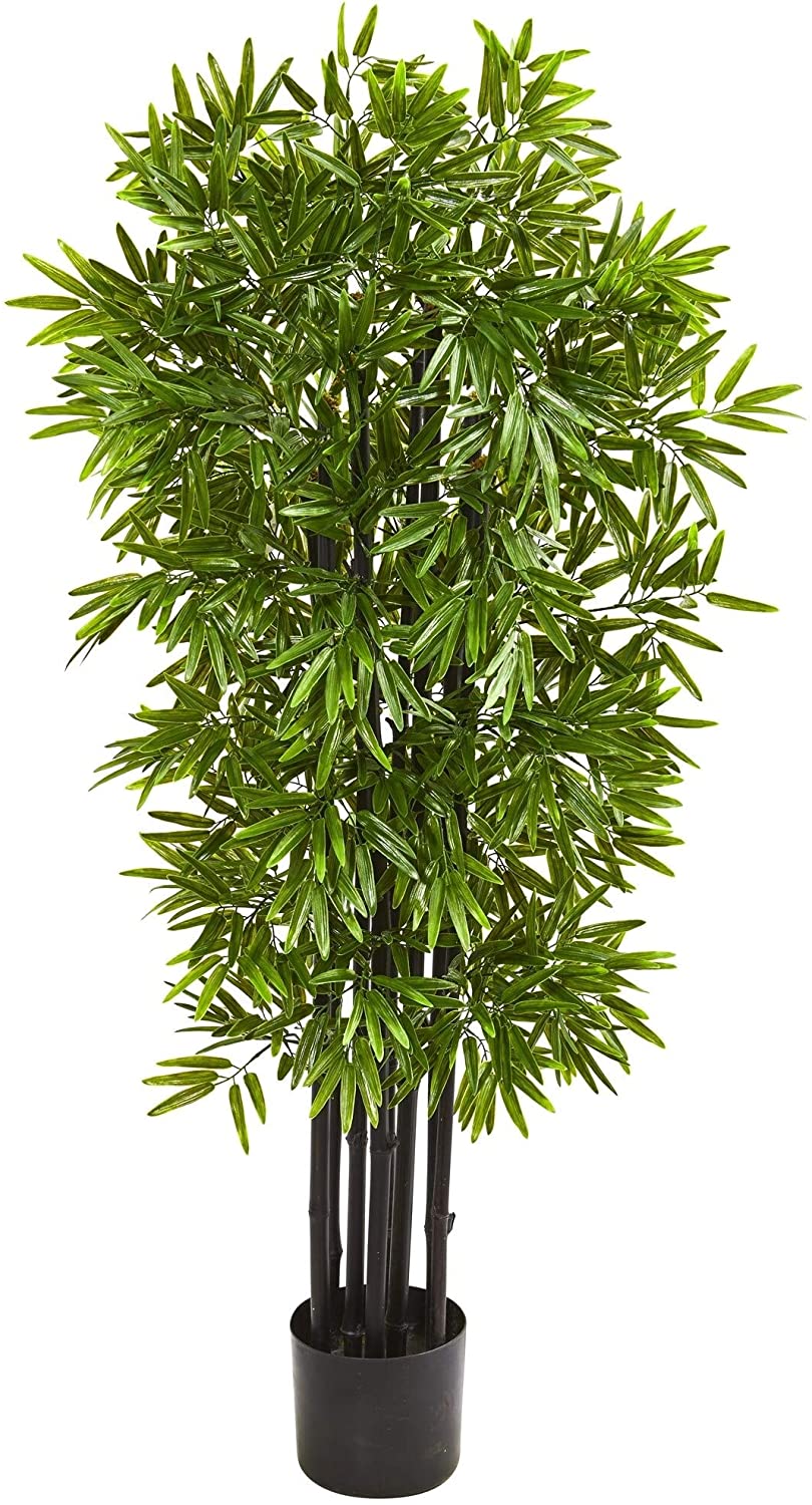 51" Bamboo Artificial Tree Black Trunks Uv Resistant