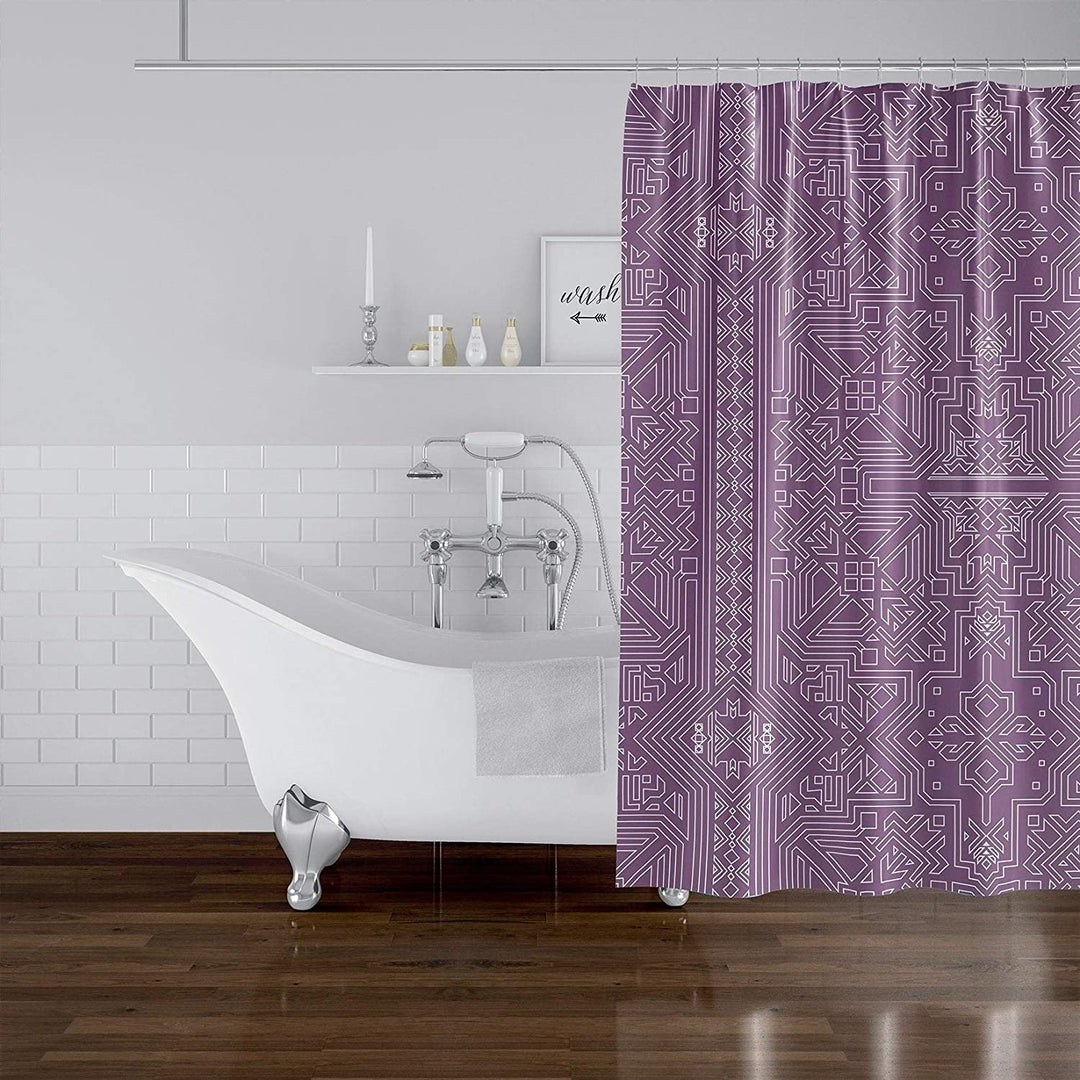 MISC Purple Shower Curtain by 71x74 Purple Geometric Southwestern Polyester