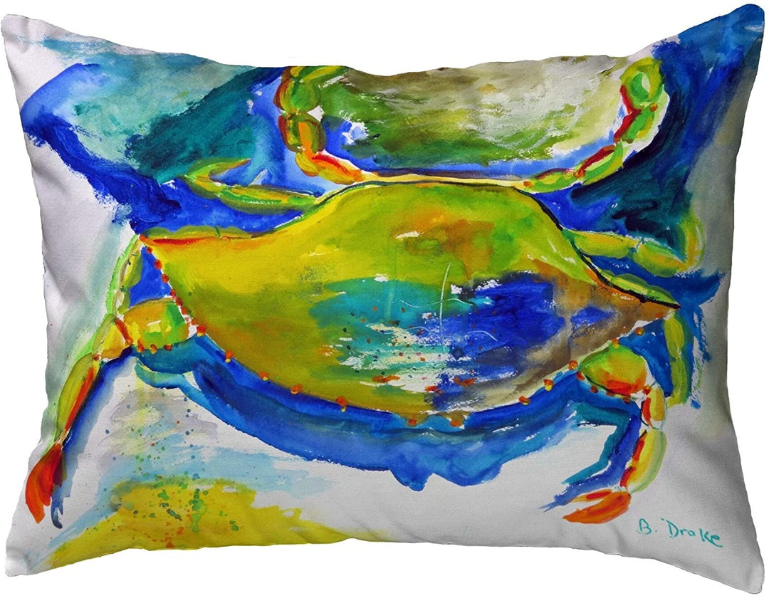 Blue Yellow Crab Noncorded Pillow 16x20 Color Graphic