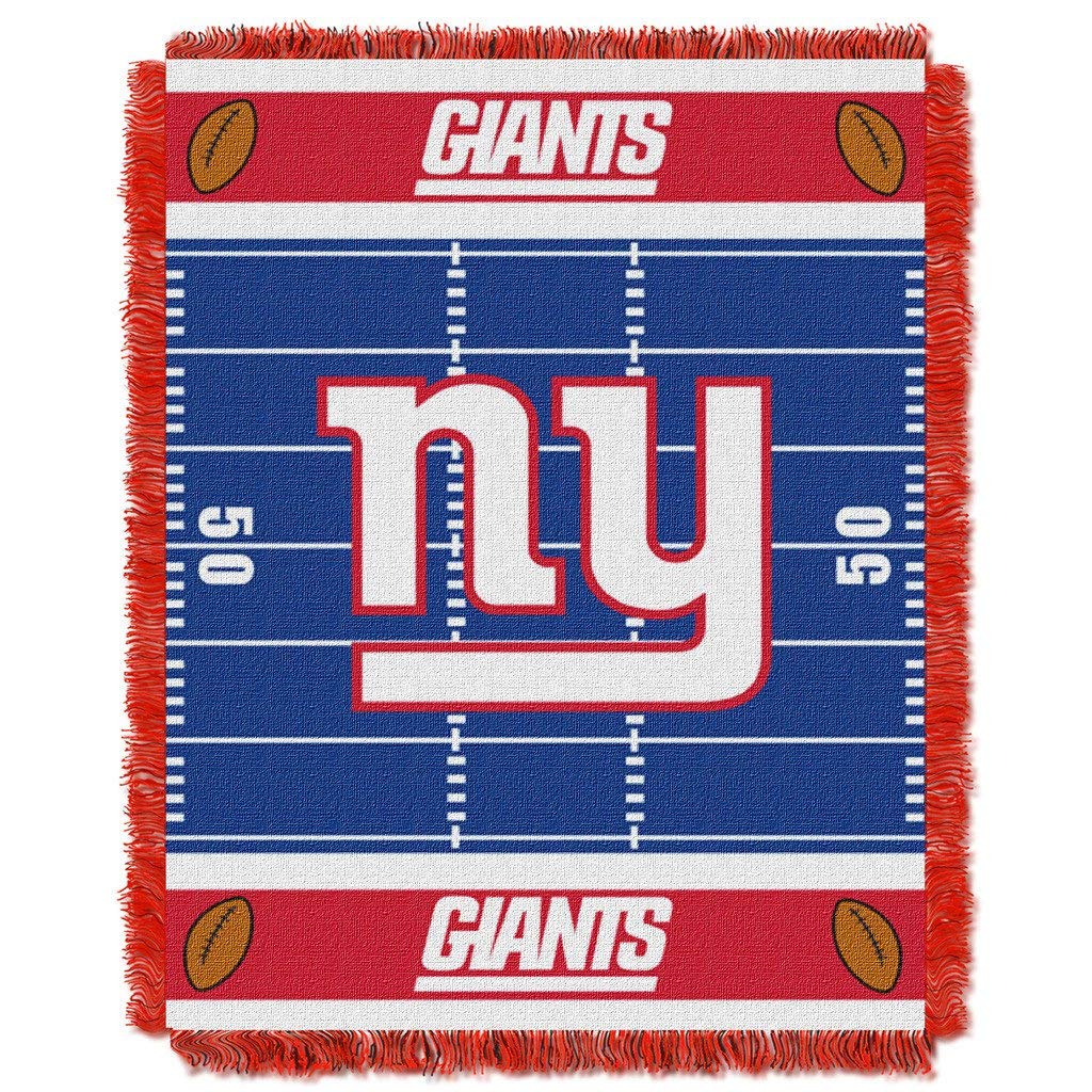 36"x46" NFL Giants Baby Throw Sports Football Blanket Team Logo Printed Football Field Plush Cozy Throw Blanket Kids Super Soft Warm Bedding Fringed