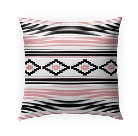 Modern Pink Indoor|Outdoor Pillow by 18x18 Pink Southwestern Polyester Removable Cover