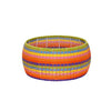 Outdoor Patio Round Wicker Ottoman Colorful Small Rainbow Footstool Rounded Shape Circular Living Room Indoor Boho Bohemian Strong Sturdy Low Height