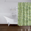 Green Geometric Shower Curtain Modern Contemporary Polyester