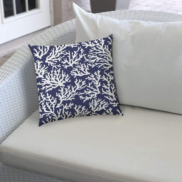 Coral Reef Royal Indoor/Outdoor Pillow Sewn Closure Color Graphic Modern Contemporary Polyester Water Resistant