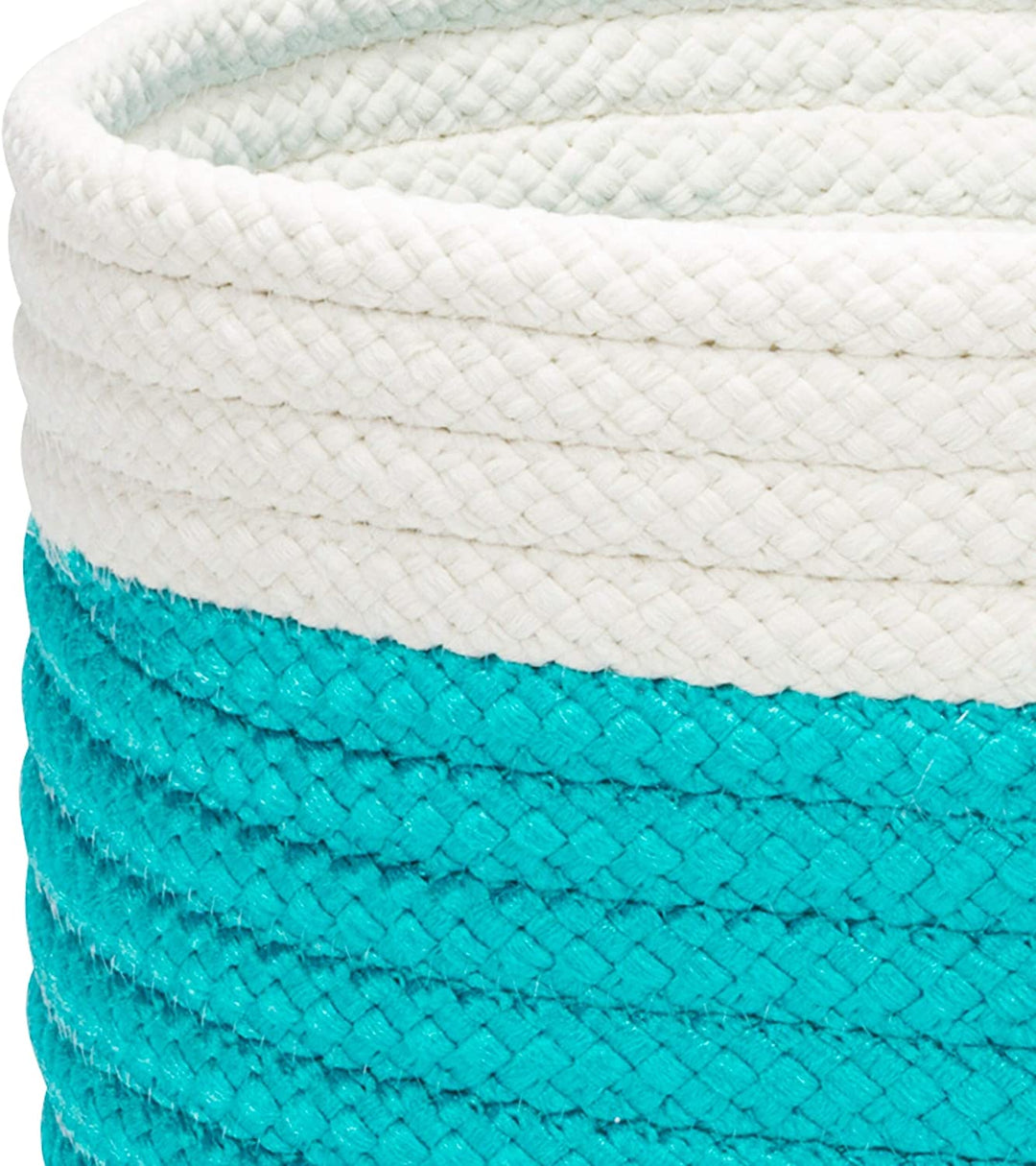 Outdoor Mini Accent Basket Turquoise 10"x10"x8" Blue Polypropylene