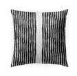 Zen Stripe Block Bw Indoor|Outdoor Pillow by 18x18 Black Modern Contemporary Polyester Removable Cover