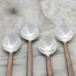Copper Antique Design Coffee/Desert Serving Spoon 4 Pcs Set Bronze Stainless Steel Piece Handmade
