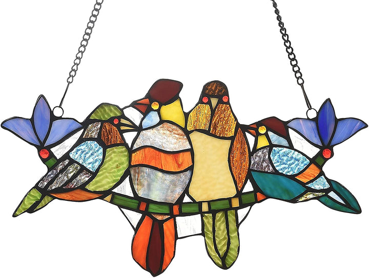 Stained Glass Birds Window Suncatcher Color Casual Irregular