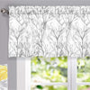 Tree Branch Lined Window Valance Grey Floral Modern Contemporary 100% Polyester