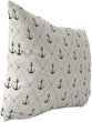 MISC Anchor Down Indoor|Outdoor Lumbar Pillow 20x14 Black Geometric Nautical Coastal Polyester Removable Cover