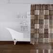 MISC Scandinavian Patchwork Neutral Shower Curtain by 71x74 Brown Patchwork Scandinavian Polyester