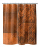 MISC Eclectic Bohemian Patchwork Rust Shower Curtain by 71x74 Orange Patchwork Bohemian Eclectic Polyester